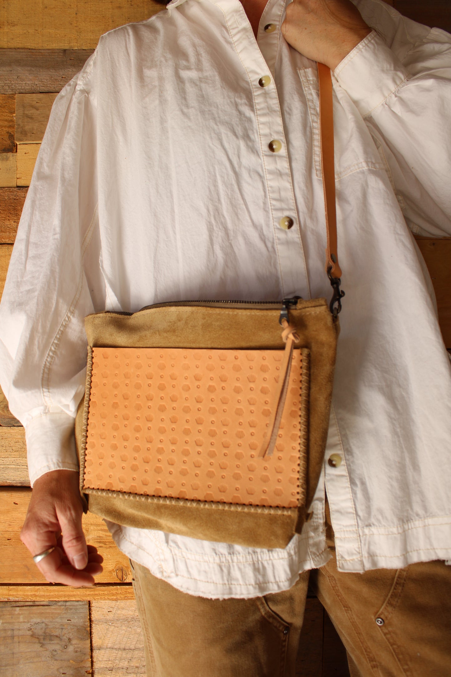 Square Side bag with Pocket-Dune