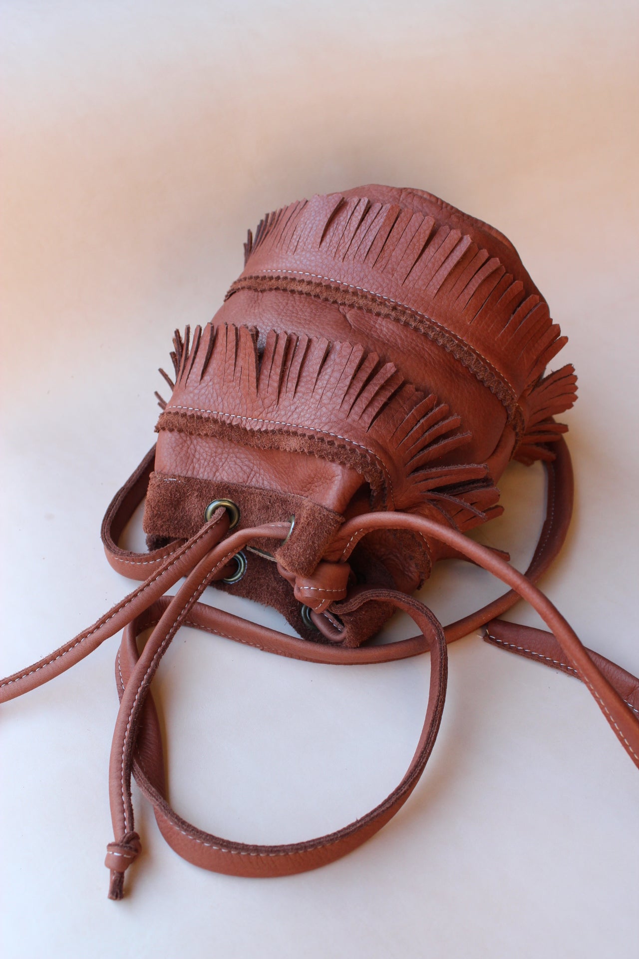 Mini Bucket Tote with Fringe
