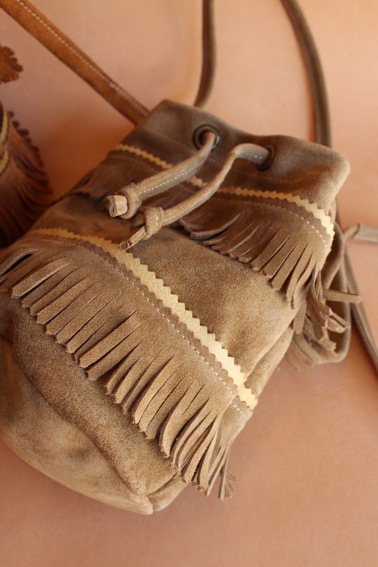 Mini Bucket Tote with Fringe