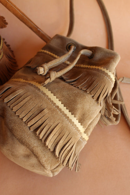 Mini Bucket Tote with Fringe