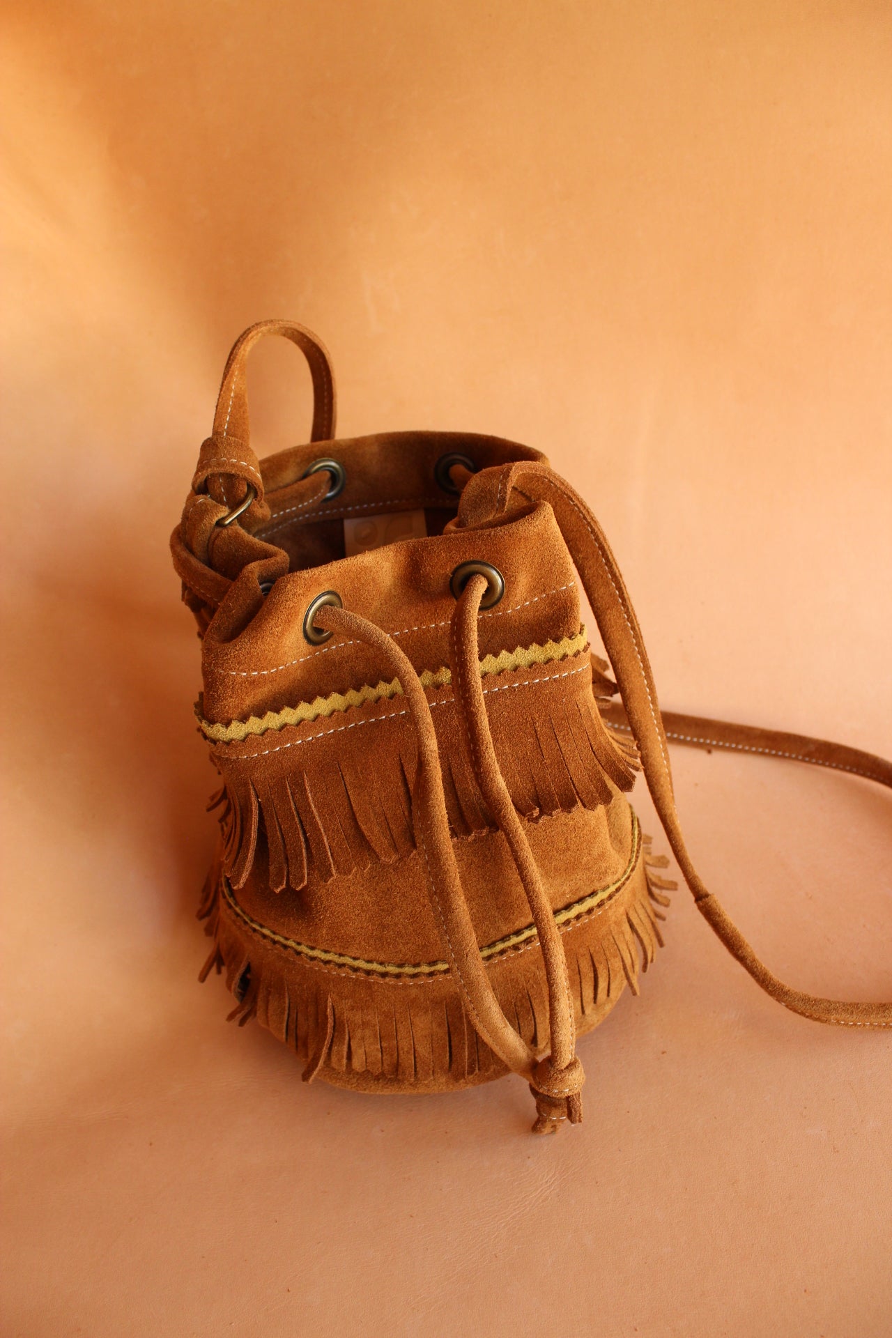 Mini Bucket Tote with Fringe