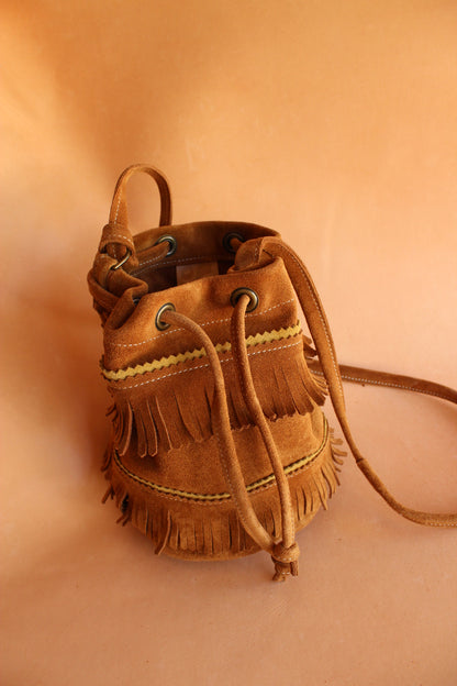 Mini Bucket Tote with Fringe