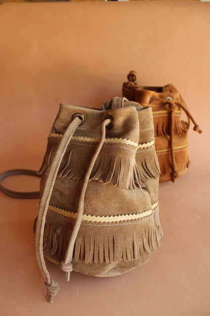 Mini Bucket Tote with Fringe