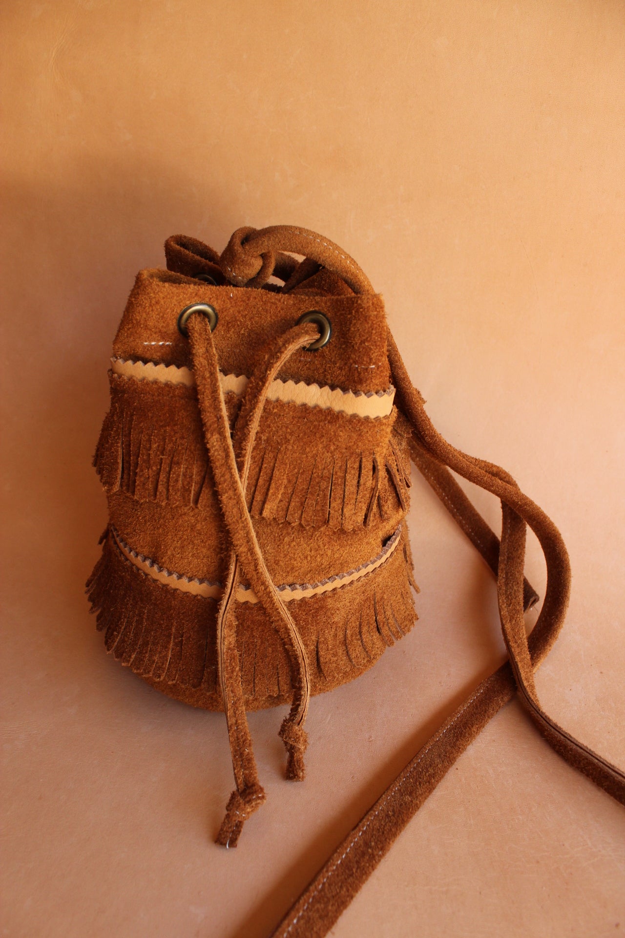 Mini Bucket Tote with Fringe