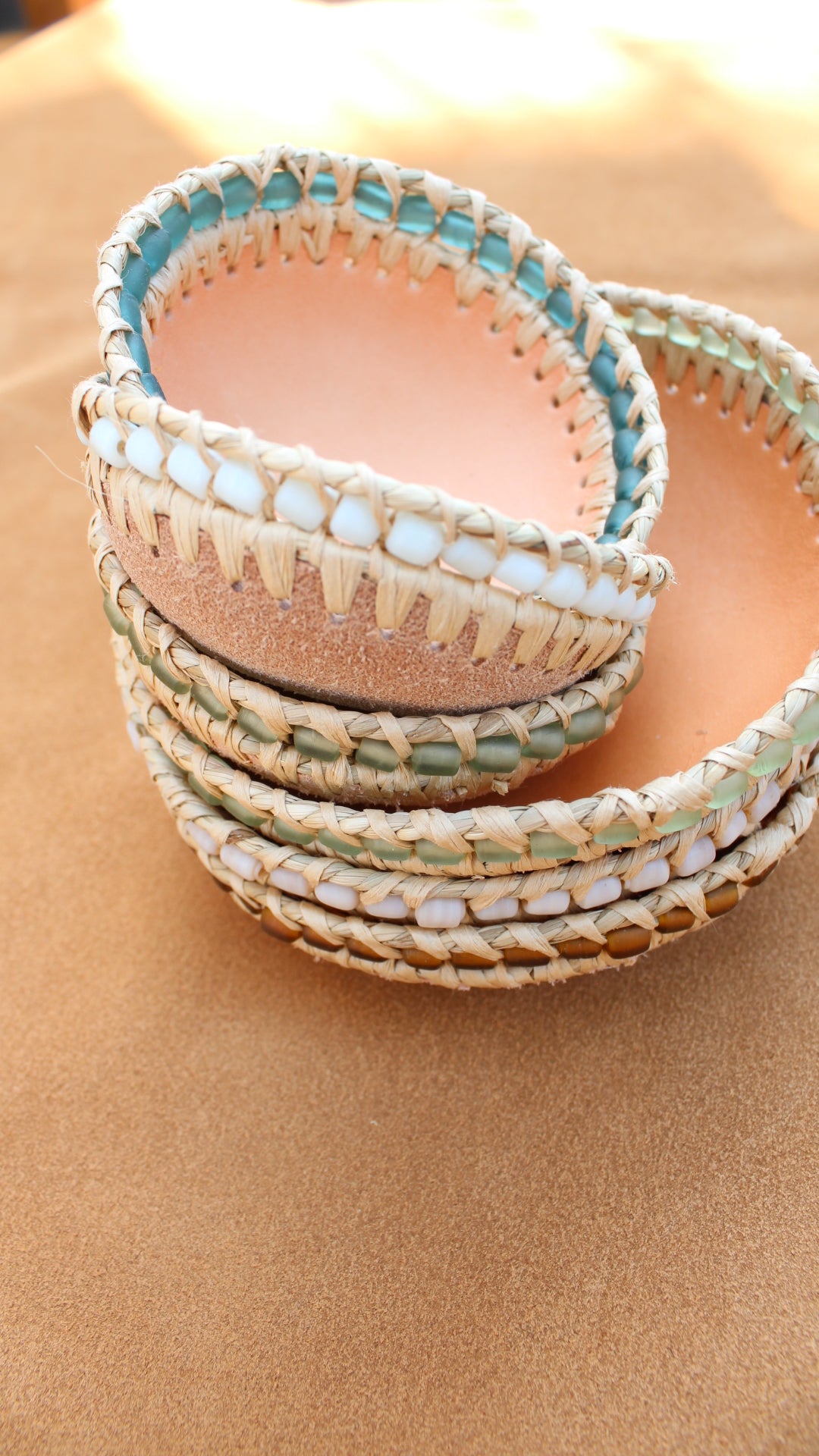 Beaded Seagrass Bowls