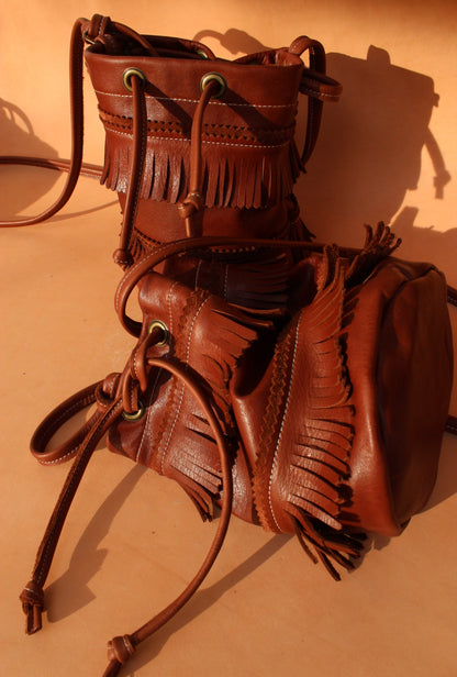 Mini Bucket Tote with Fringe